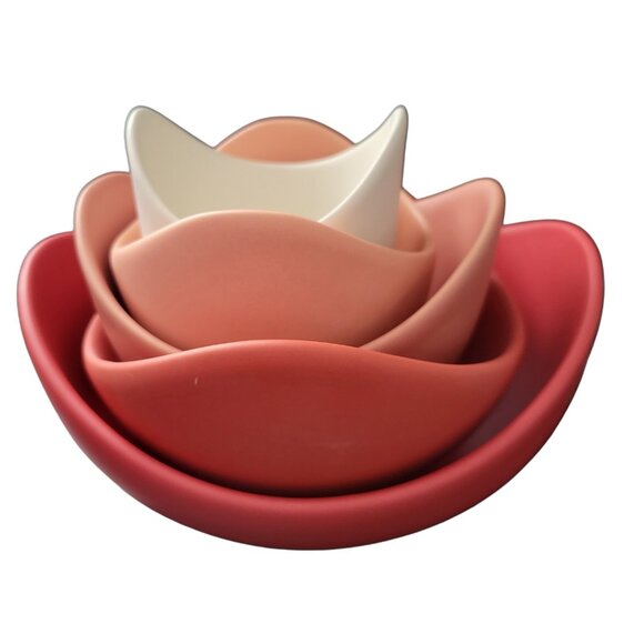 Wabi Ceramic Lotus Nesting Bowls - Picture 2 of 4